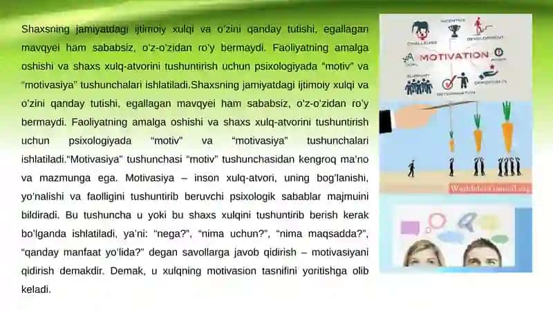 Motiva va motivasiyaning sakkizta asosiy muammolari 3
