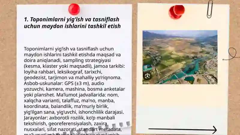 Geografik nomlarni standartlashtirish bo'yicha amaliy topshiriqlar 3