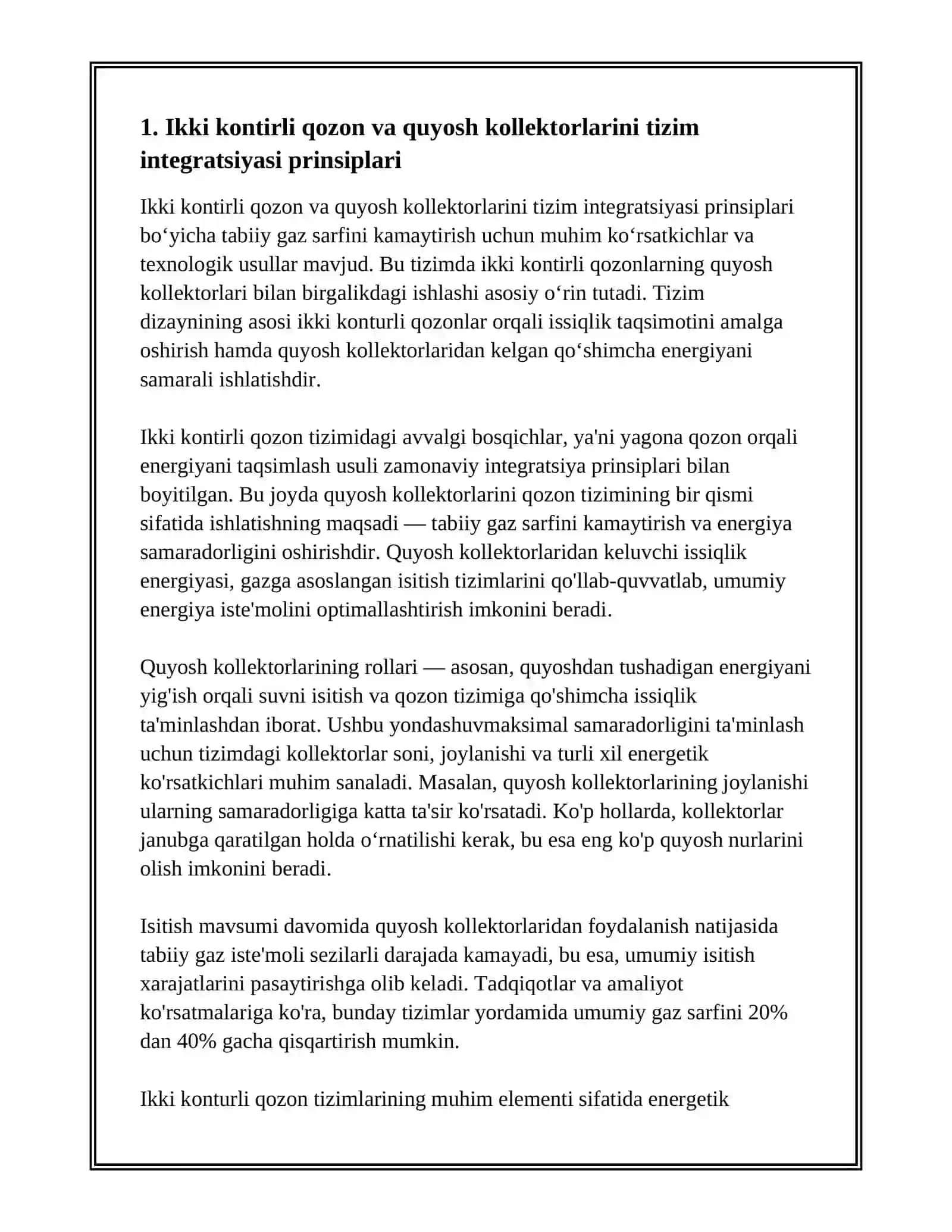 Ikki Kontirli Qozon va Quyosh Kollektorlarini Tizim Integratsiyasi Prinsiplari 3
