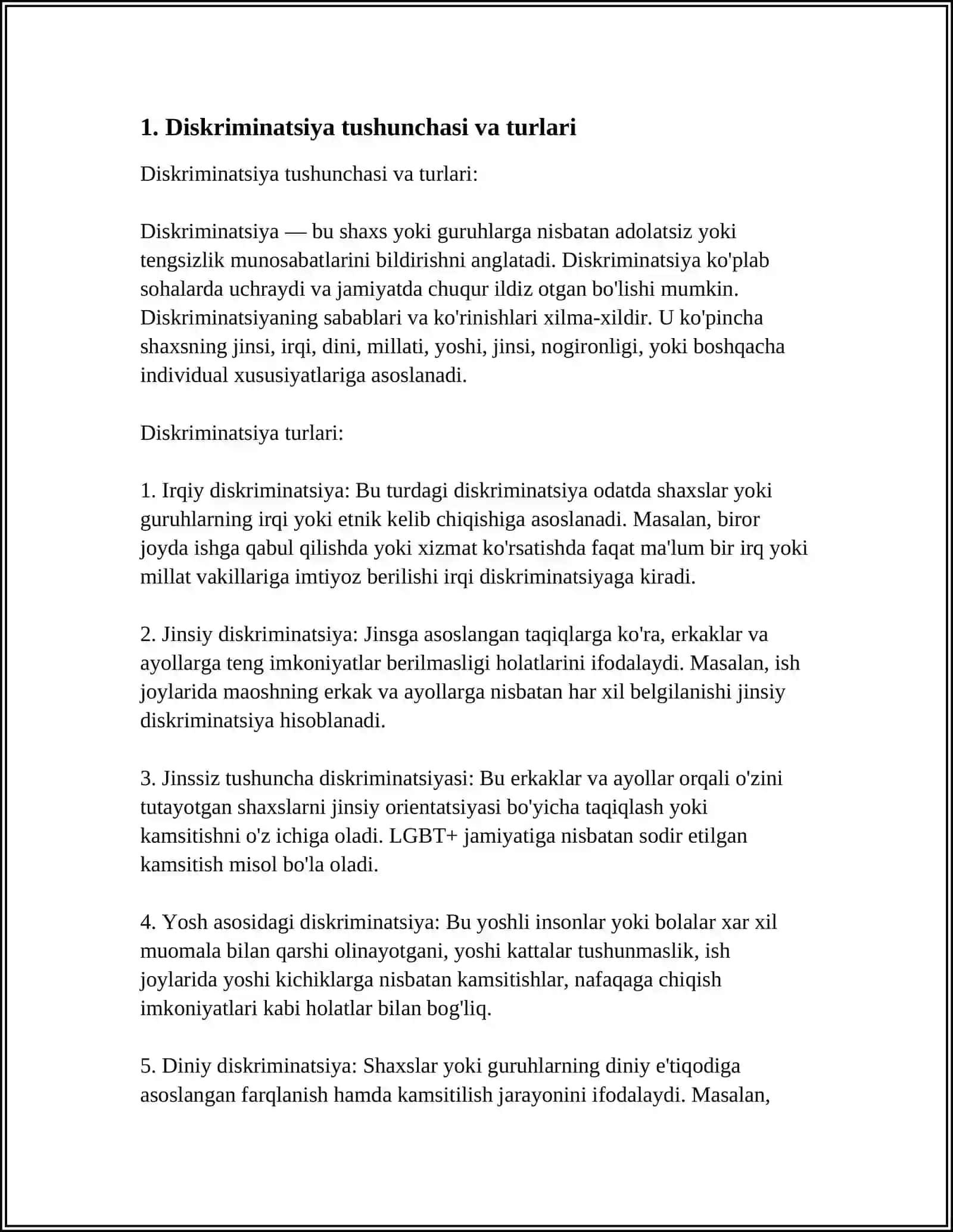 IJTIMOIY ISHDA ANTIDISKRIMINATSION AMALIYOT 3