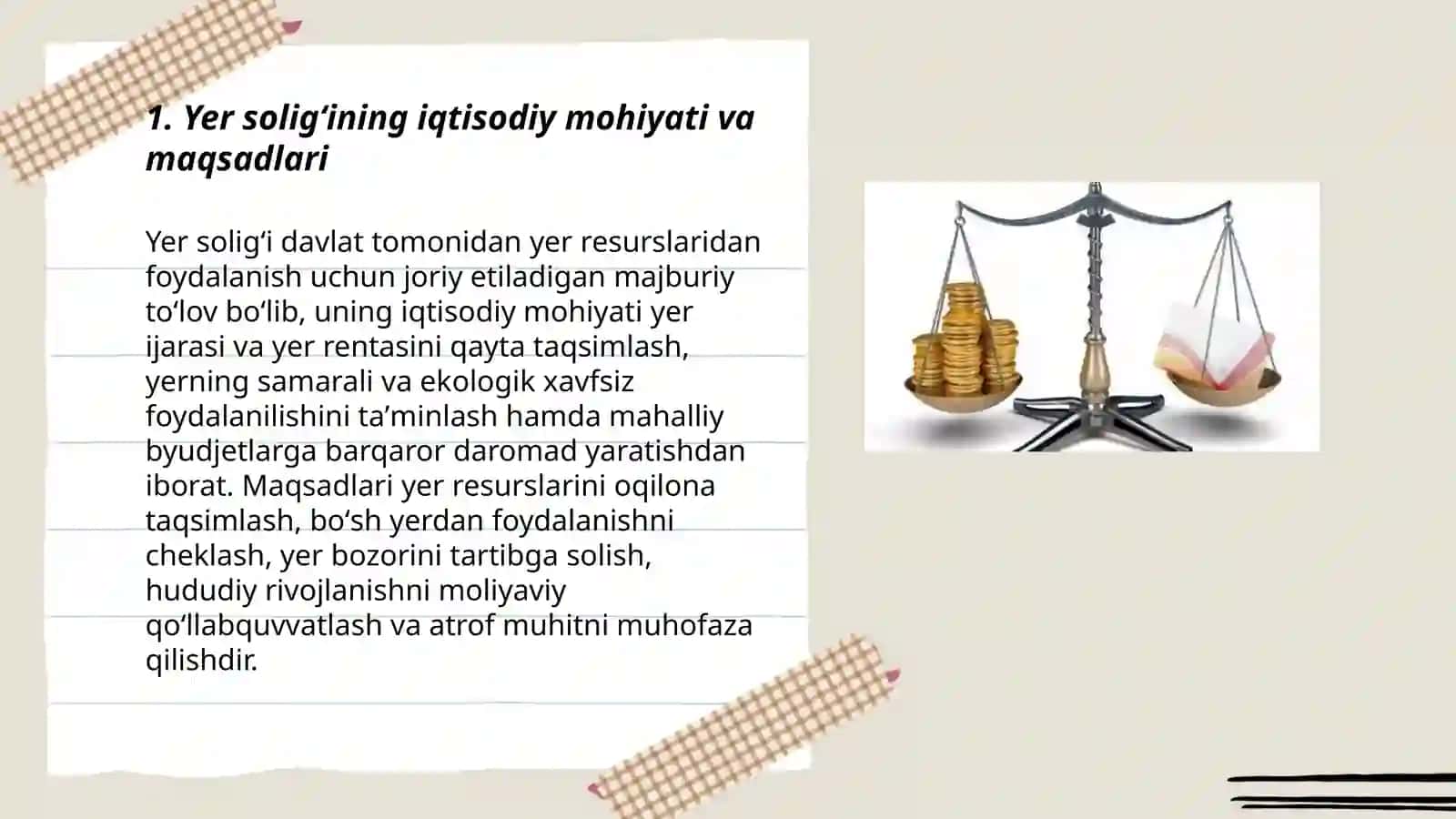 Yer soligʻining iqtisodiy mohiyati va maqsadlari 3