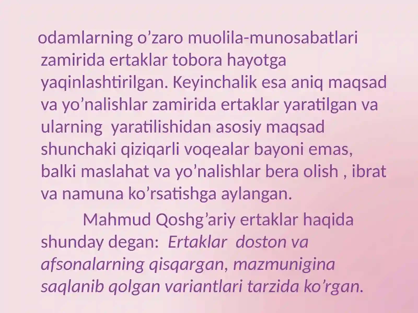 Ertaklar – xalqog’zakii jodining qadimiy janri 3
