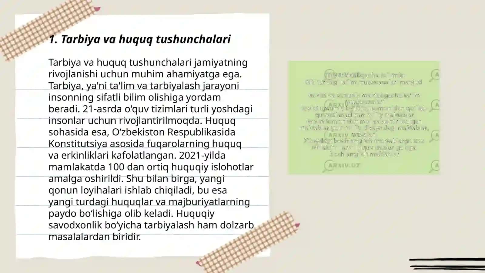 Tarbiya va huquq fanlariga oid Davlat ta’lim standartining mazmuni 3