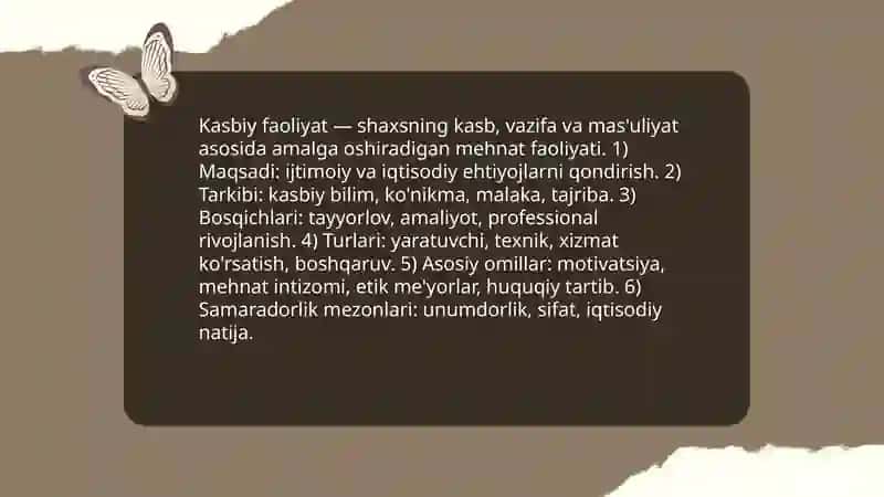 Kasbiy faoliyat 3