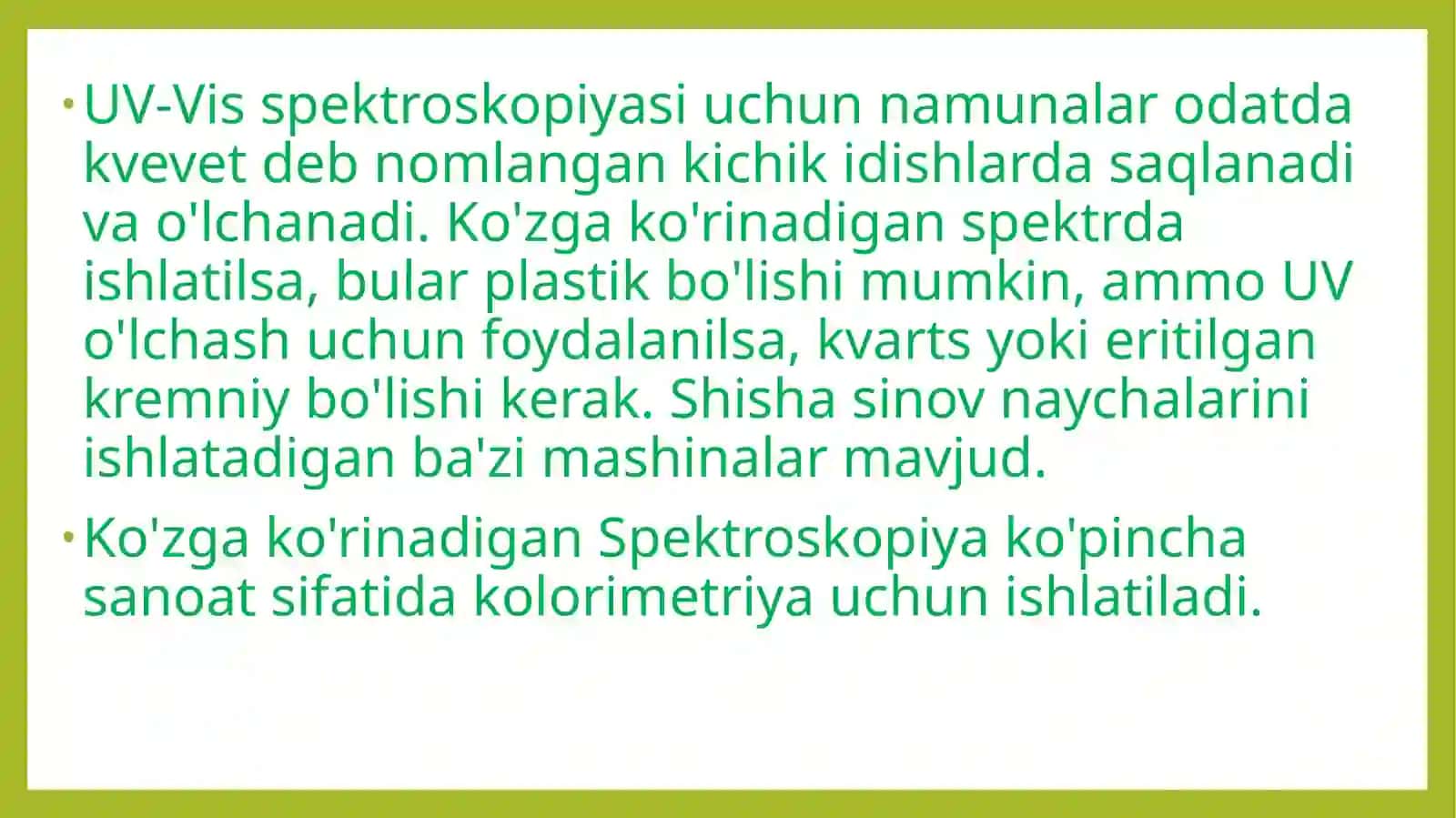 Havodagi og'ir metallarni uv-vis spektofotometrda tekshirish 3