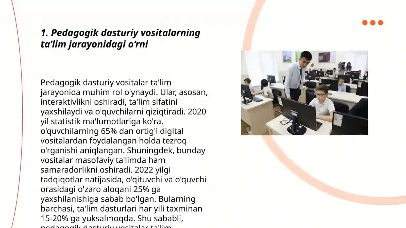 Pedagogik dasturiy vositalar bjyicha tezis yoki maqolalar chiqarish 3
