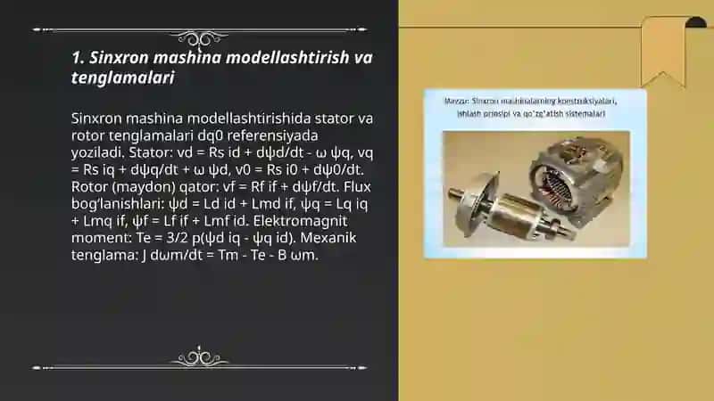 Sinxron mashinalarni boshqarish 3