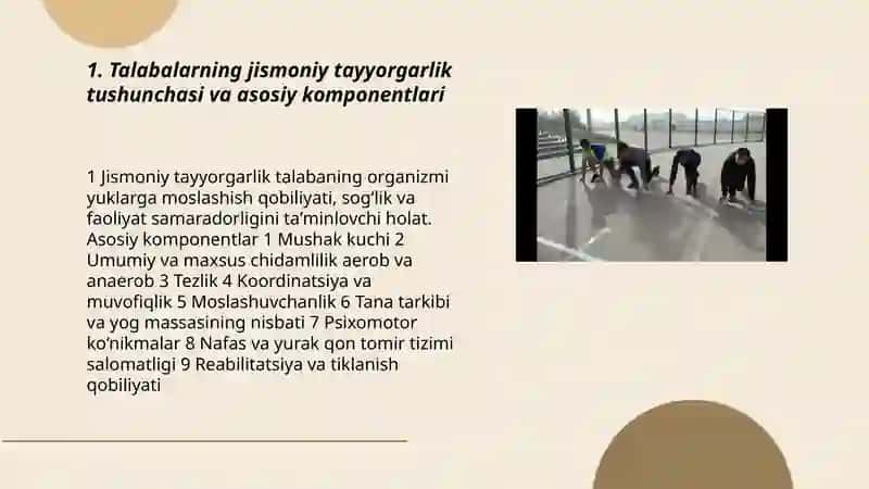 Talabalarning jismoniy tayyorgarliklarini aniqlash 3
