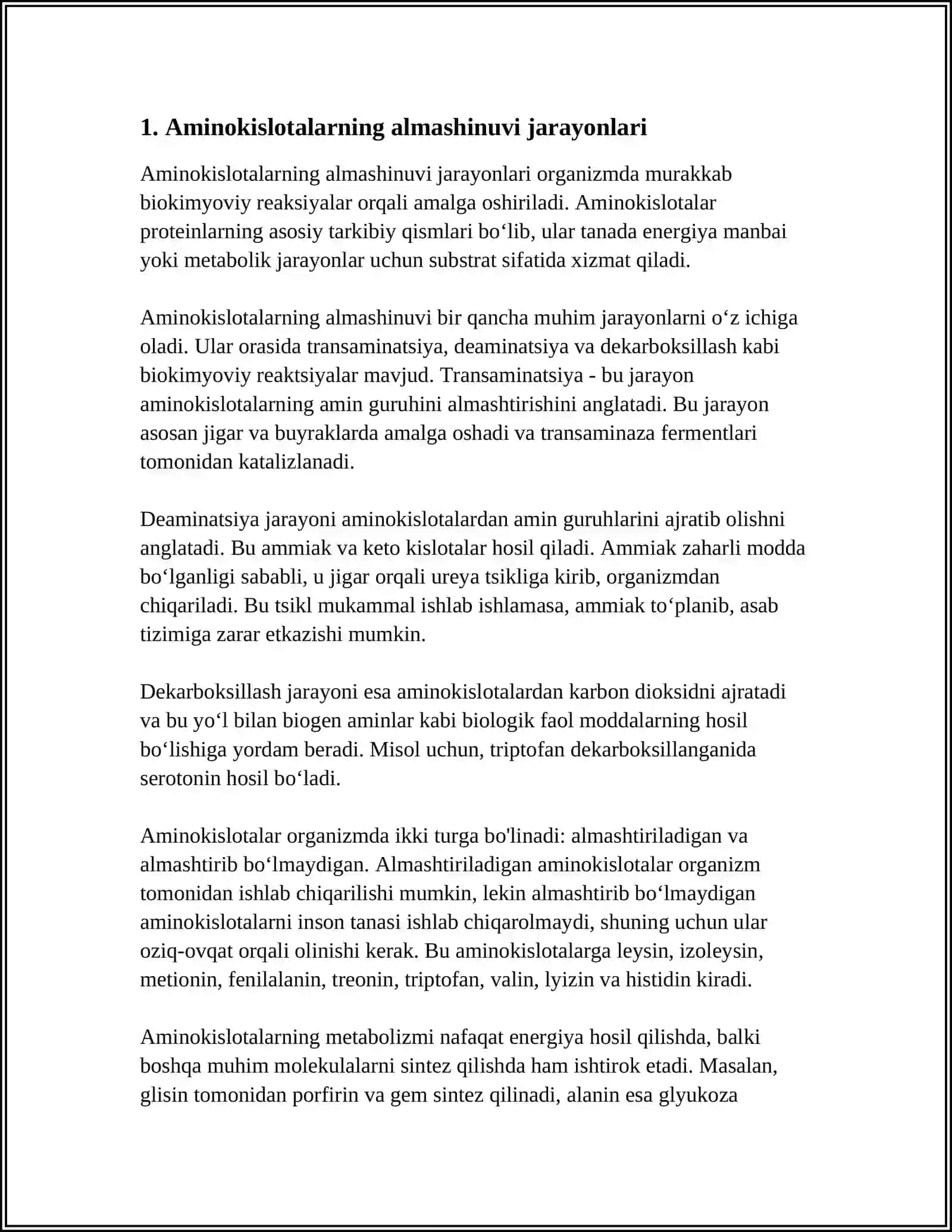 AMINOKISLOTALAR ALMASHINUVI NASLIY KASALLIKLAR 3