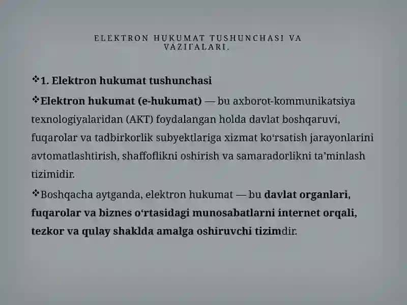 Elektron hukumat. Bulutli texnologiyalar 3
