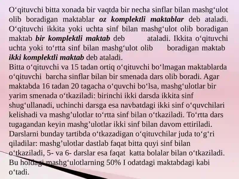 Oz komplektli maktablarda matematika o'qitish xususiyatlari 3