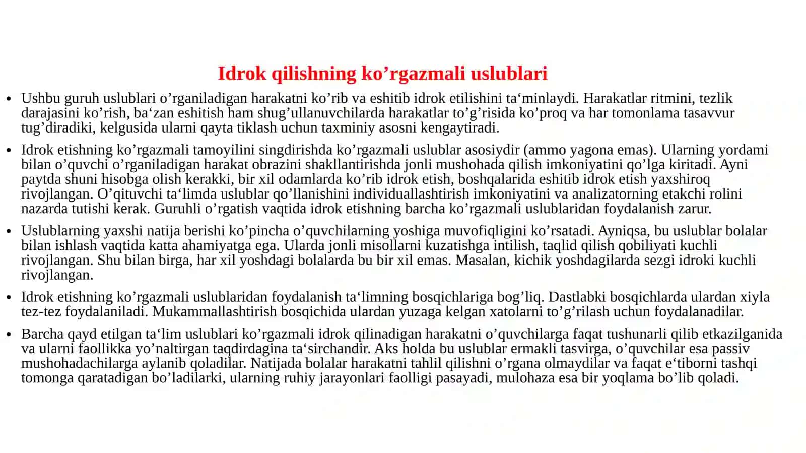 Idrok etishning ko’rgazmali uslublari 3