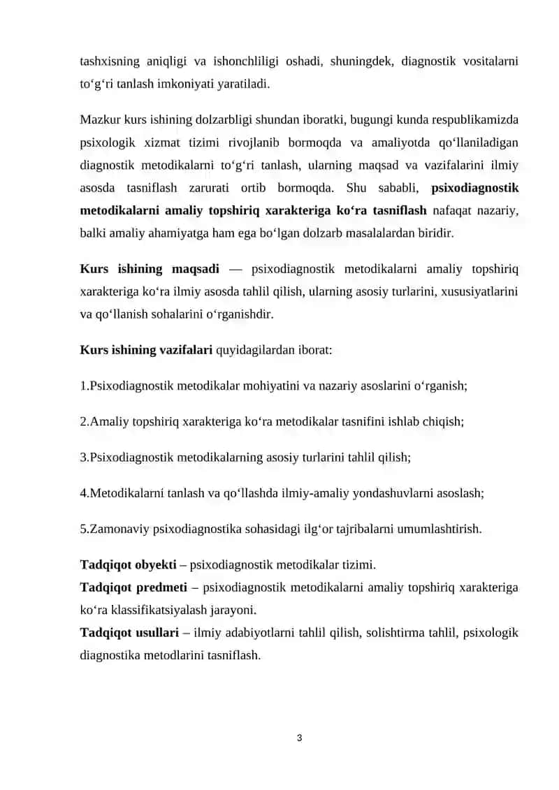 AMALIY TOPSHIRIQ XARAKTERIGA KO’RA PSIXODIAGNOSTIK METODIKALAR KLASSIFIKATSIYASI 3