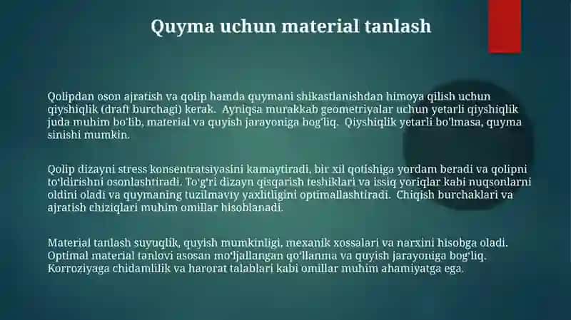 Quyma Zagatovkalari va Quyma Qiyaliklari 3
