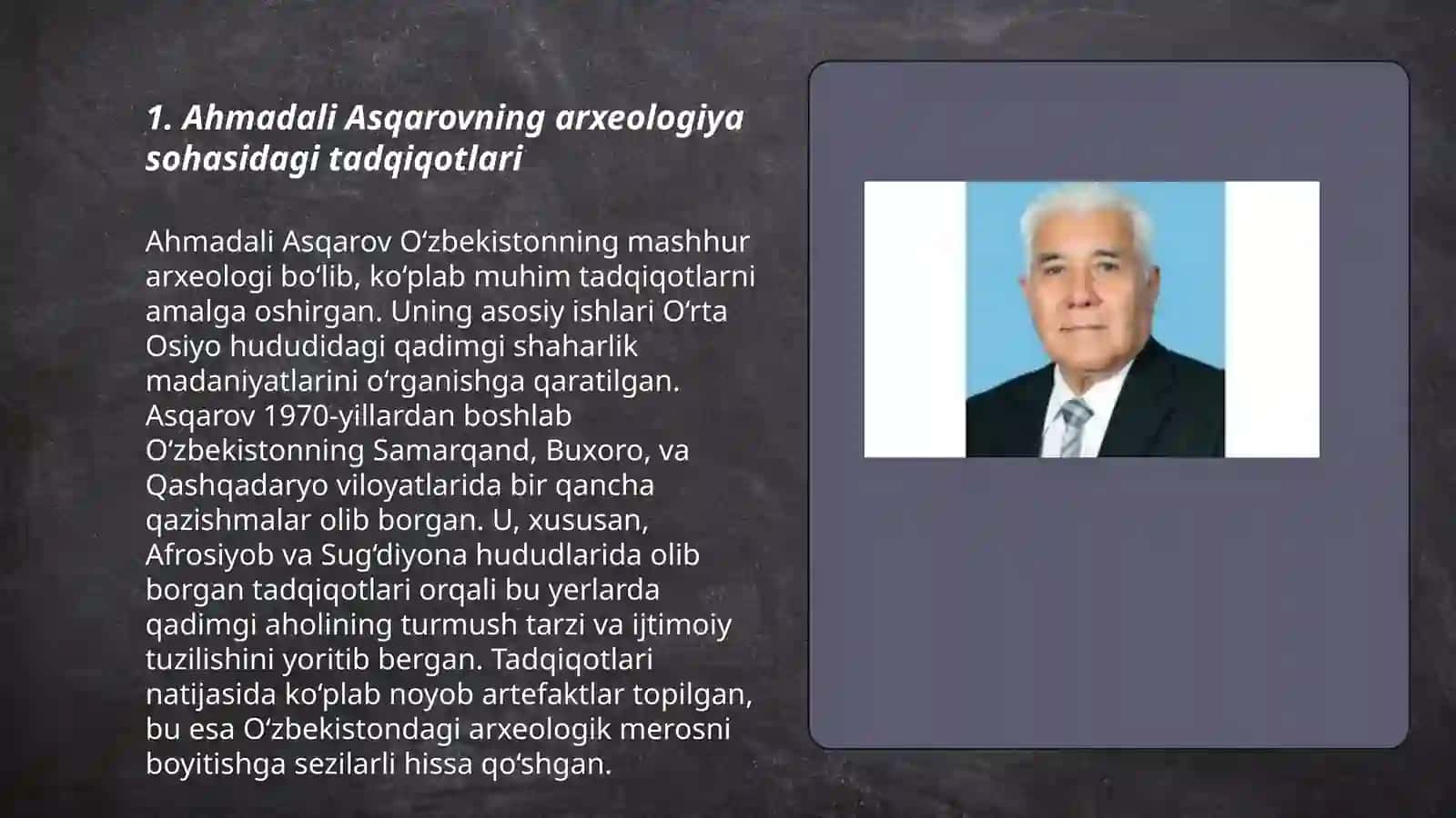 Ahmadali Asqarovning arxeologiya sohasidagi tadqiqotlari 3