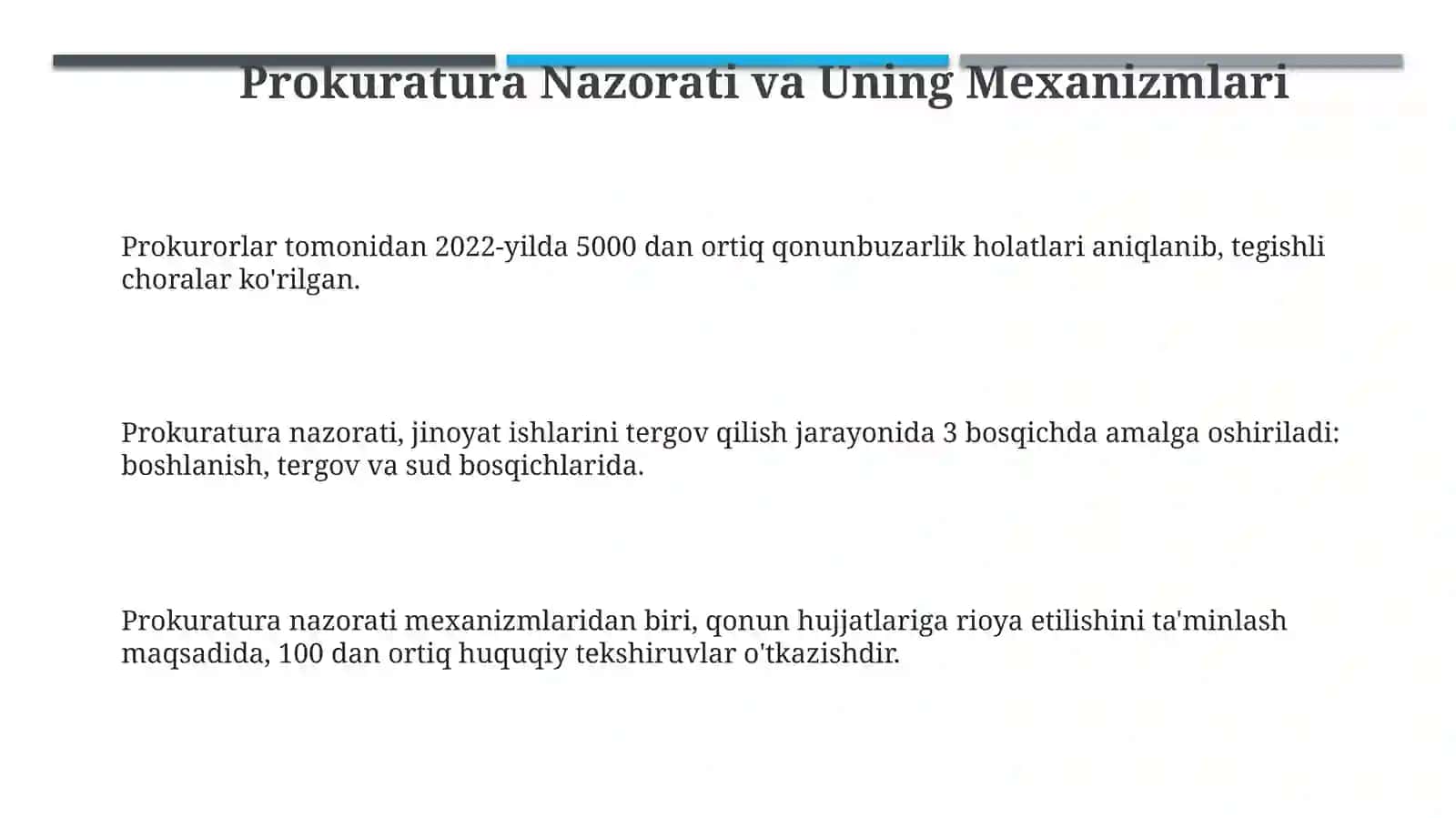 O'zbekiston Respublikasida Advokatura va Prokuratura tizimi 3