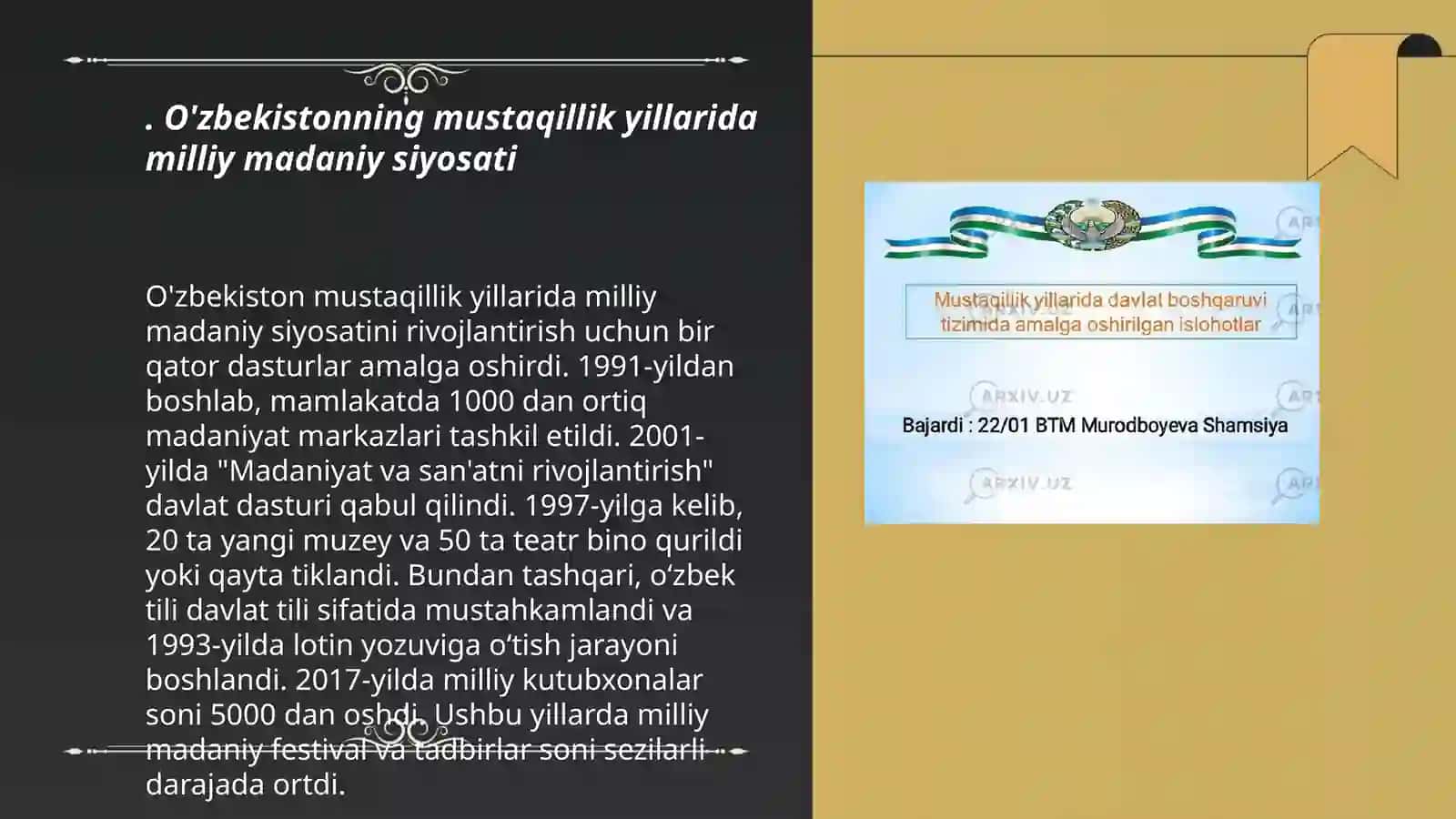 O'zbekistondagi ma'naviy va madaniy taraqqiyot 3