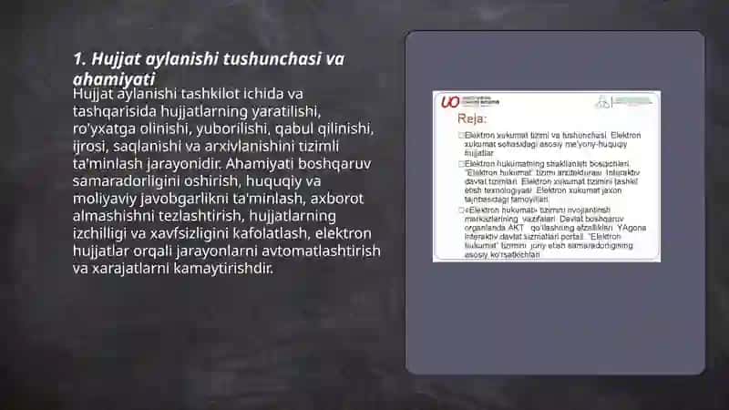 Hujjat aylanishi. Elektron hujjatlar 3