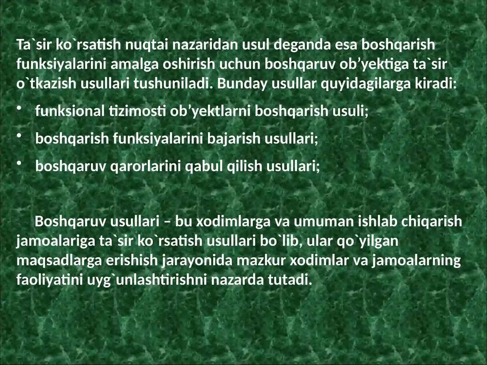 Boshqaruv usullari 3
