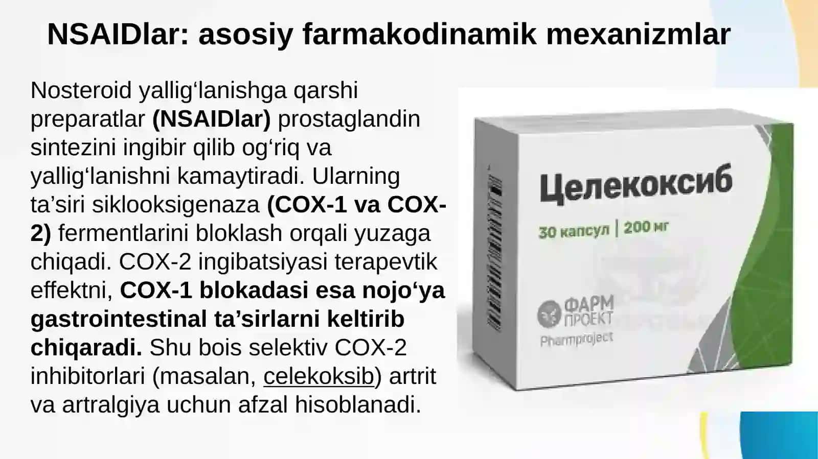 Artrit, artralgiya va belda og'riq sindromlarida dori vositalarini ratsional qo'llashga klinik-farmakologik yondashuv 3