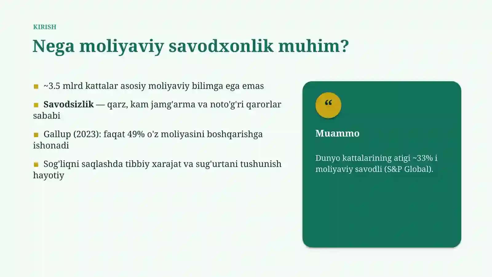 Moliyaviy savodxonlik taqqoslama tahlil va sog'liqni saqlash sohasidagi ahamiyati 3