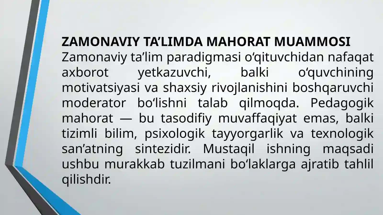 PEDAGOGIK MAHORAT VA UNING TARKIBIY QISMLARI: KOMPETENTSIYA VIYTAHLIL 3