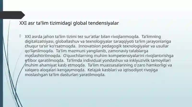 XXI asr jahon ta'lim tizimi 3