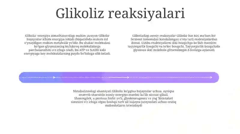 Glikolizning Ayrim Reaksiyalari. Metabolitik Jarayonlarning Asosiy Yo'Llari 3
