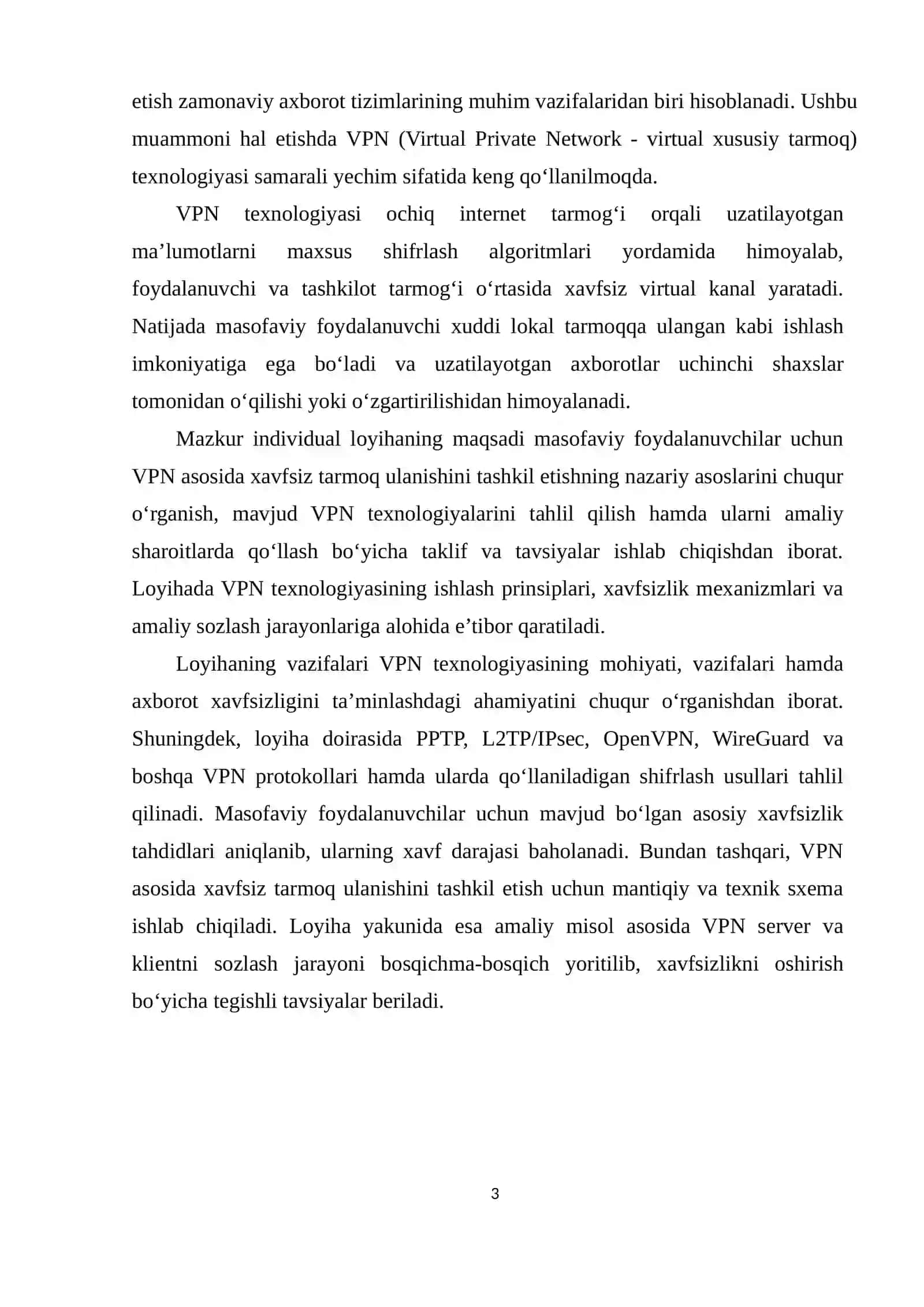 VPN ASOSIDA XAVFSIZ TARMOQ ULANISHINI TASHKIL ETISH 3