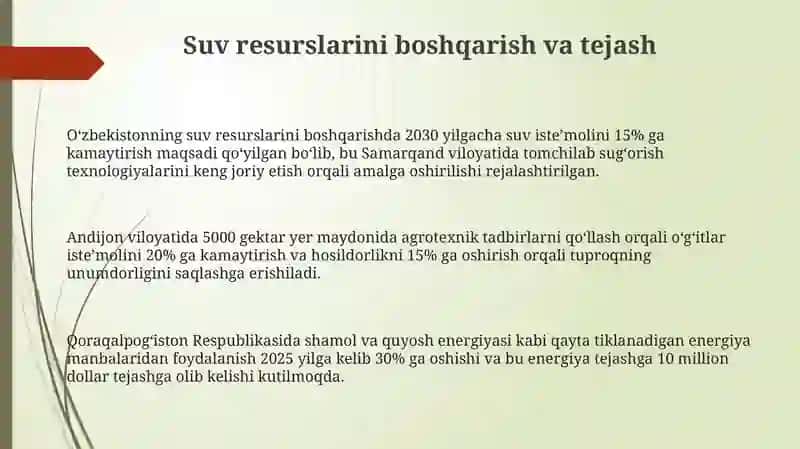 Barqaror Rivojlanish va Tabiiy Boyliklarni Muhofaza Qilish Strategiyasi 3