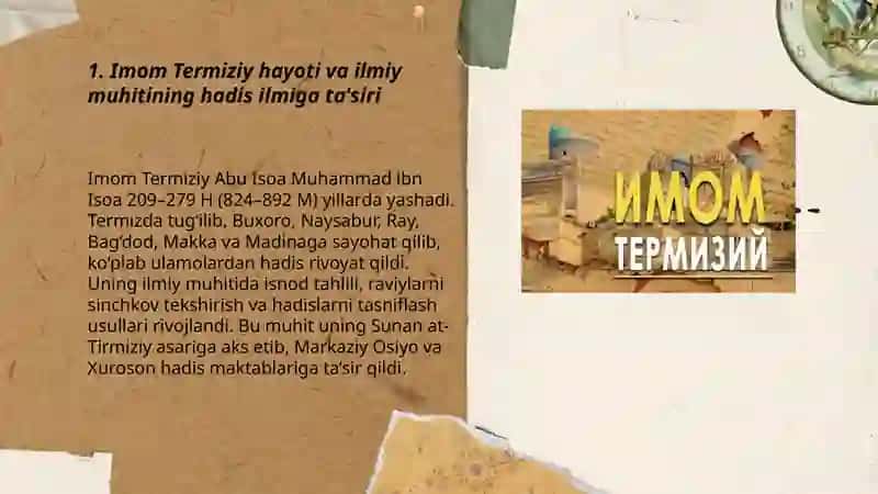 Imom Termiziyning hadis ilmiga qóshgan hissasi 3