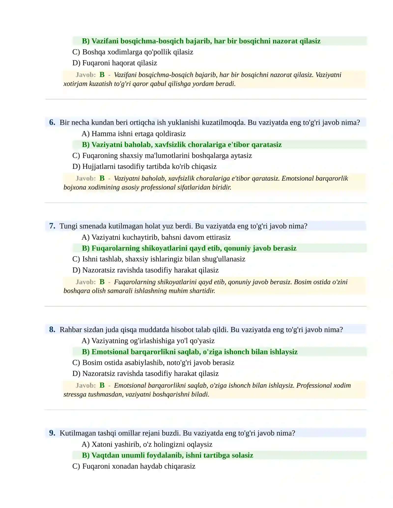 BOJXONA XIZMATIGA ISHGA KIRISH PSIXOLOGIK SINOV Testlari 3
