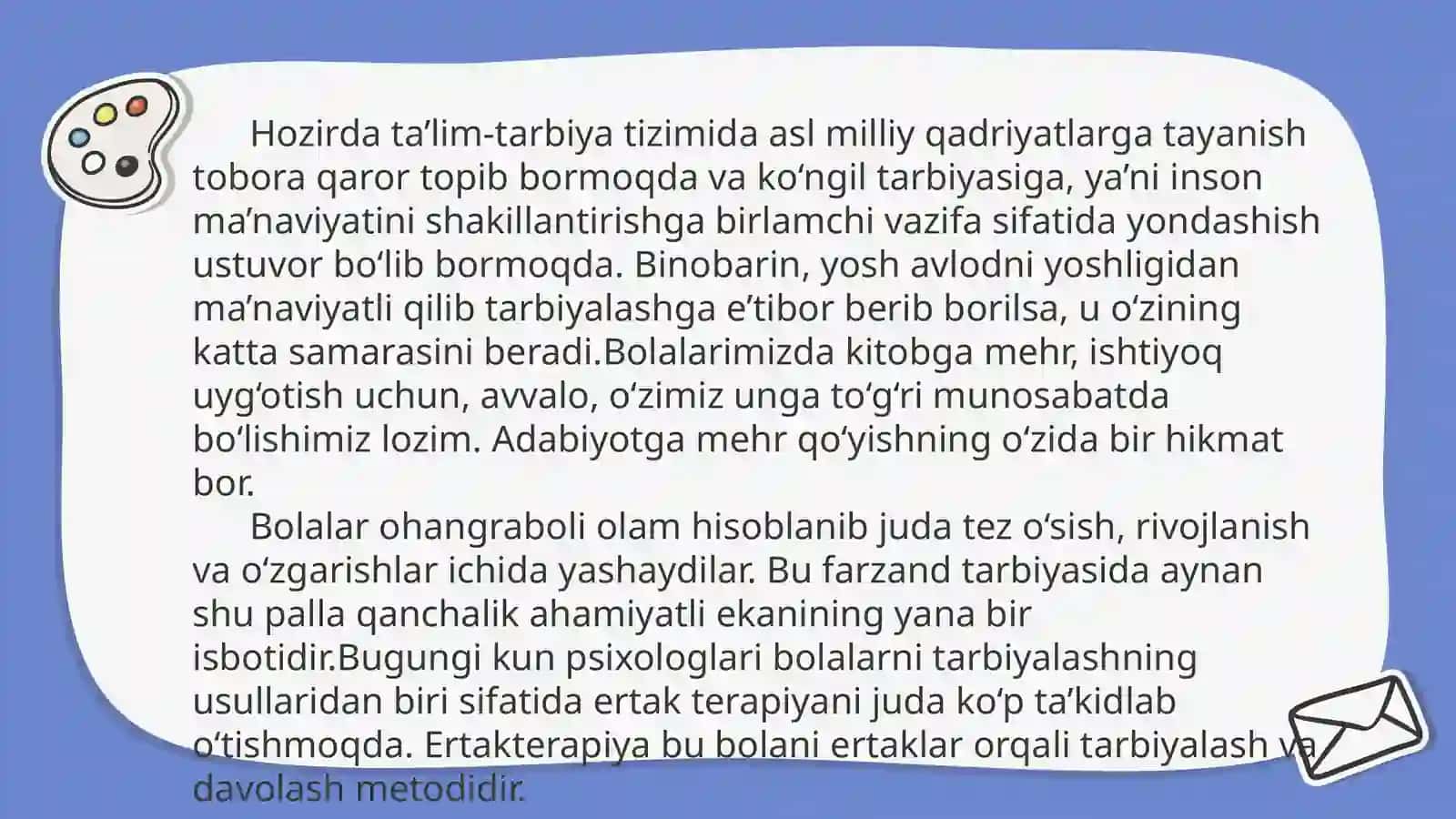 Bolalarning nutq va xayolining rivojlanishida ertak va tasviriy faoliyatning o’rni 3