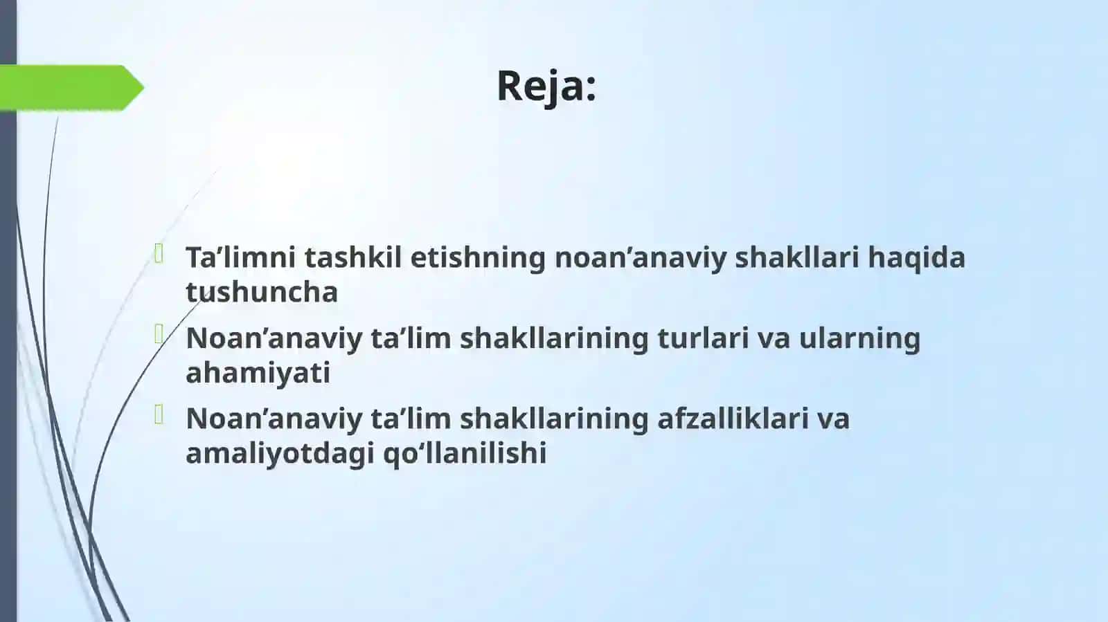 Ta'limni tashkil etishning noan'anaviy shakllari 3