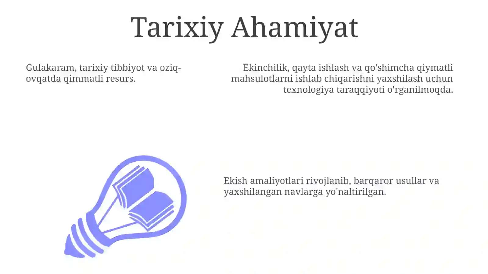 Yaxshilangan Gulakaram Ishlab Chiqarish Uchun Texnologik Yo'l Xaritasi 3