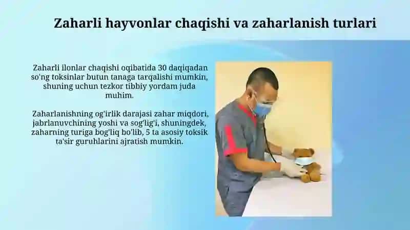 Zaharli hayvonlar chaqishiga Birinchi Yordam 3