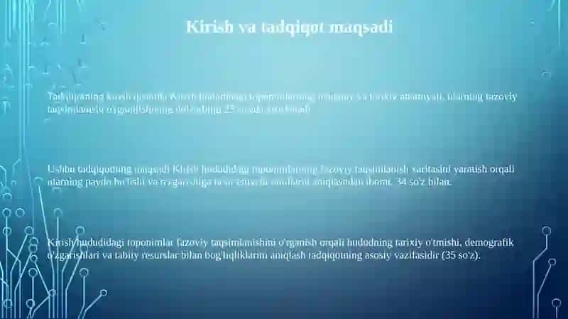 Toponimlarning fazoviy tarqalish xaritasini tuzish va tahlil qilish 3
