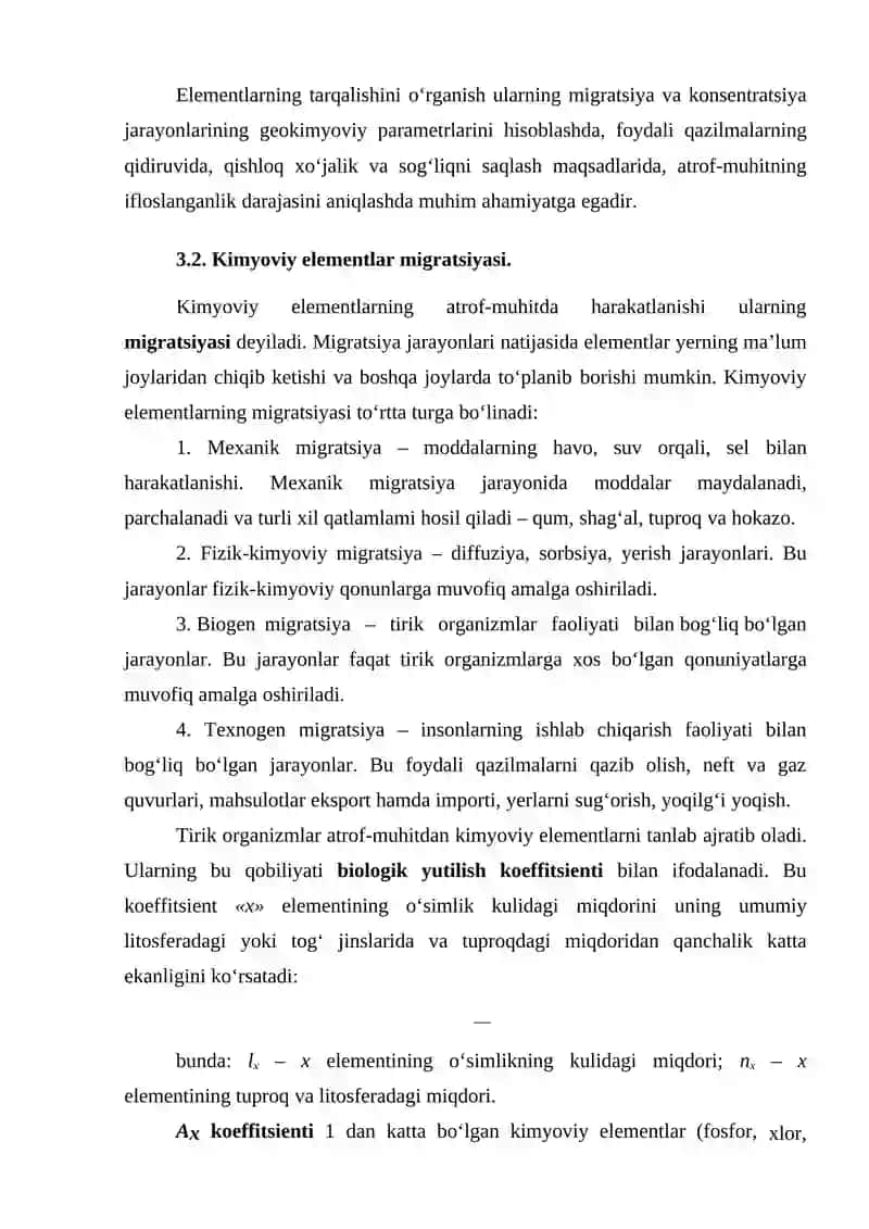 Kimyoviy elementlarning atrof-muhitda tarqalishi 3