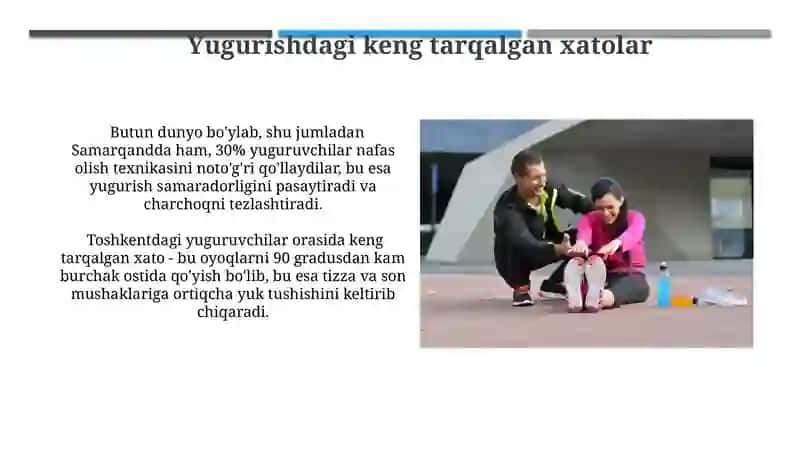 Yengil atletika: uzoq masofaga yugurish texnikasini oʻrgatish 3