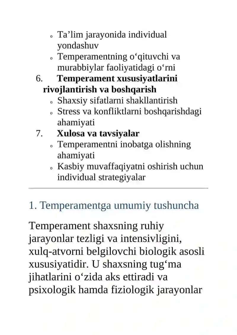 Temperament xususiyatlarining mutaxassis shakllanishidagi oʻrni 3