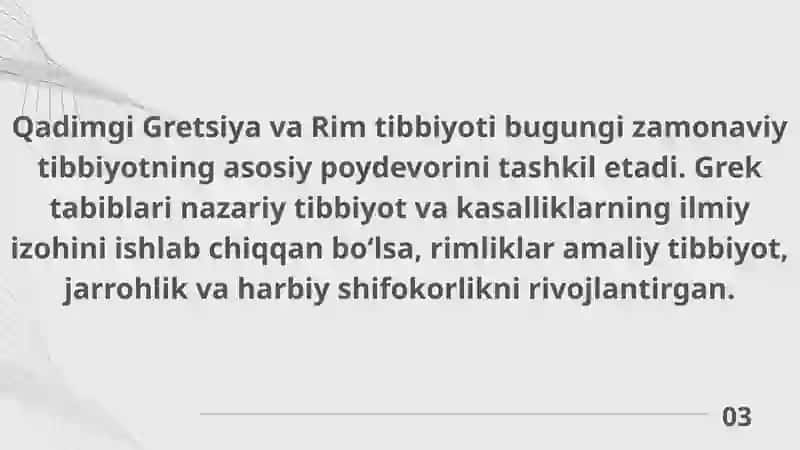 Rim va Gretsiyada davolashning qadimiy usullari. Antik davr tabiblari 3