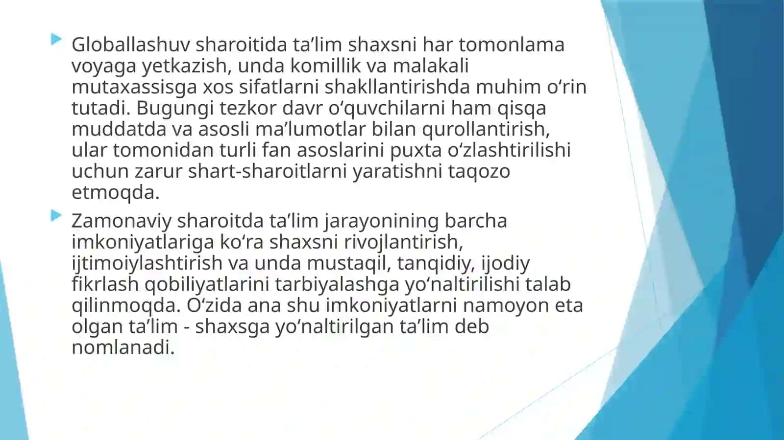 SHAXSGA YO‘NALTIRILGAN YONDASHUV ASOSIDA MUSIQA FANINI O‘QITISH TEXNOLOGIYALARI 3
