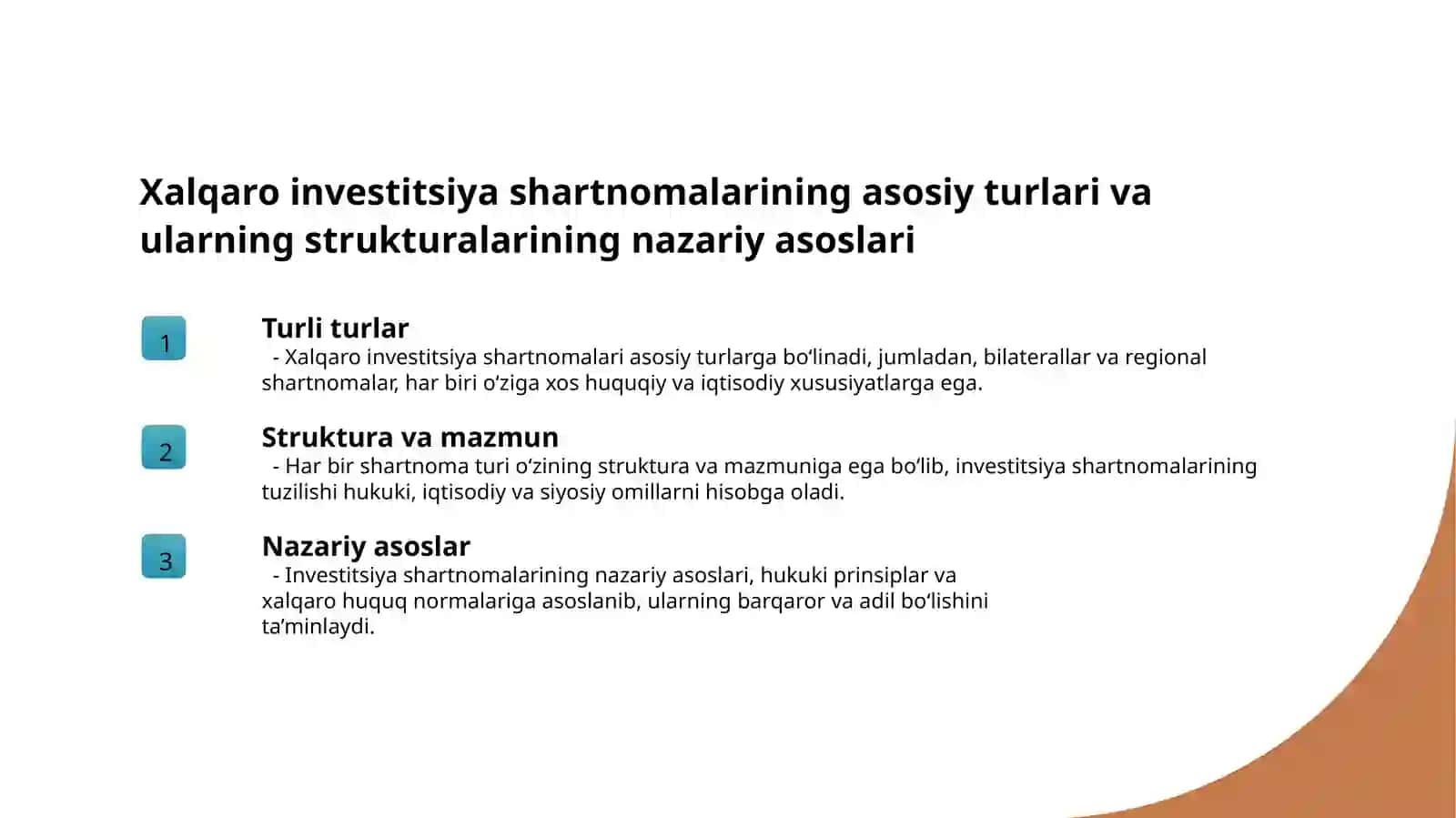 Xalqaro investitsiya shartnomalari va ularning turlari 3