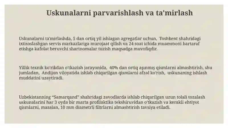 Uzoq tolali tozalash uskunalarining ishlash jarayoni va tuzulishi 3