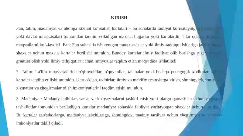 FAN TA`LIM MADANIYAT VA AHOLIGA HIZMAT KO`RSATISH KARTALARI 3