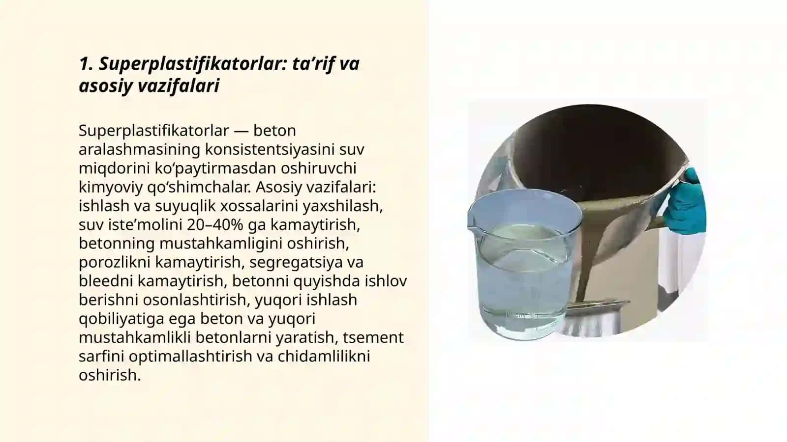 Bitonlar uchun superplastifikatorlar 3
