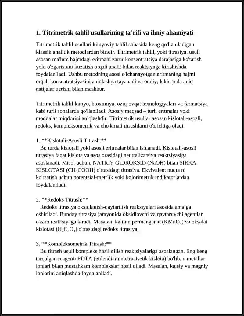 TITRIMETRIK TAHLIL USULLARINING MOHIYATI 3