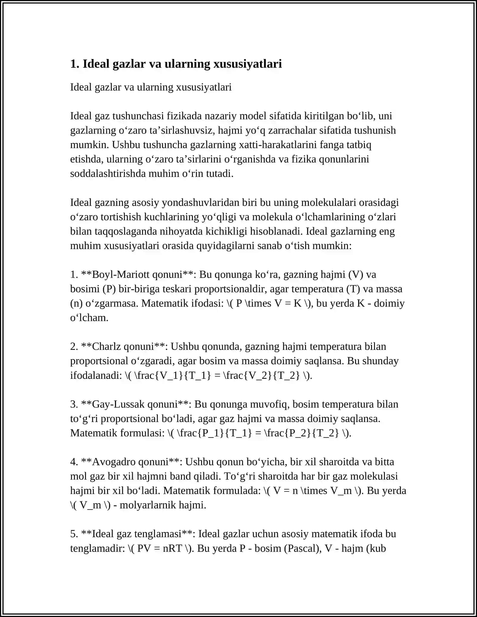 IDEAL GAZ QONUNLARI VA ULARNING QOʻLLANISHI 3