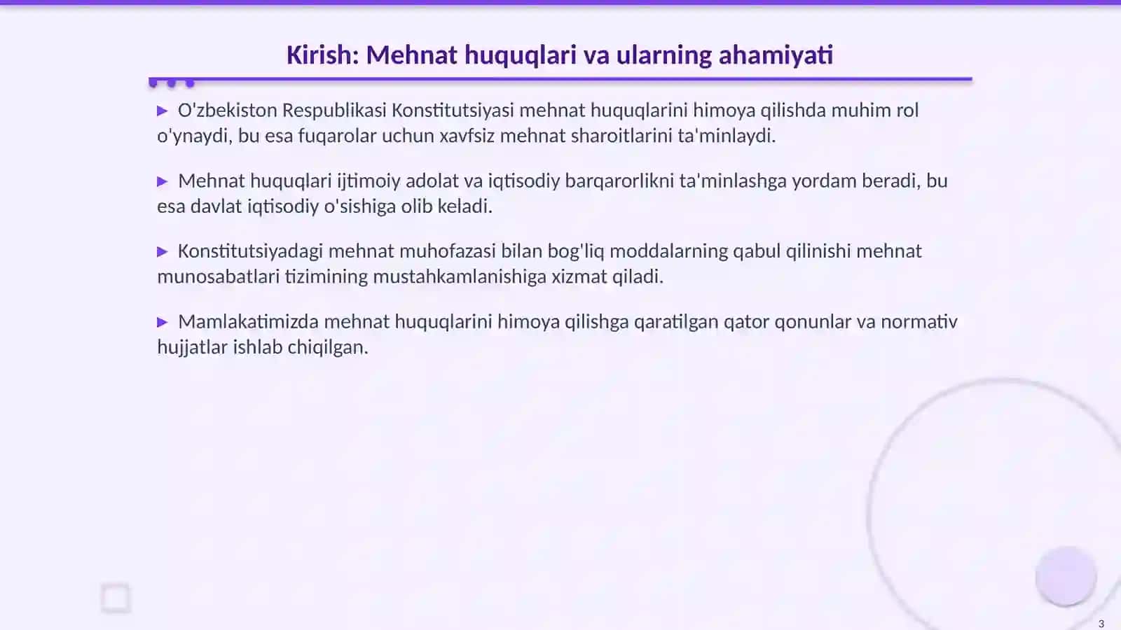 O'zbekiston Respublikasi Konstitutsiyasining Mehnat Muhofazasiga Doir Moddalarning Ahamiyati 3