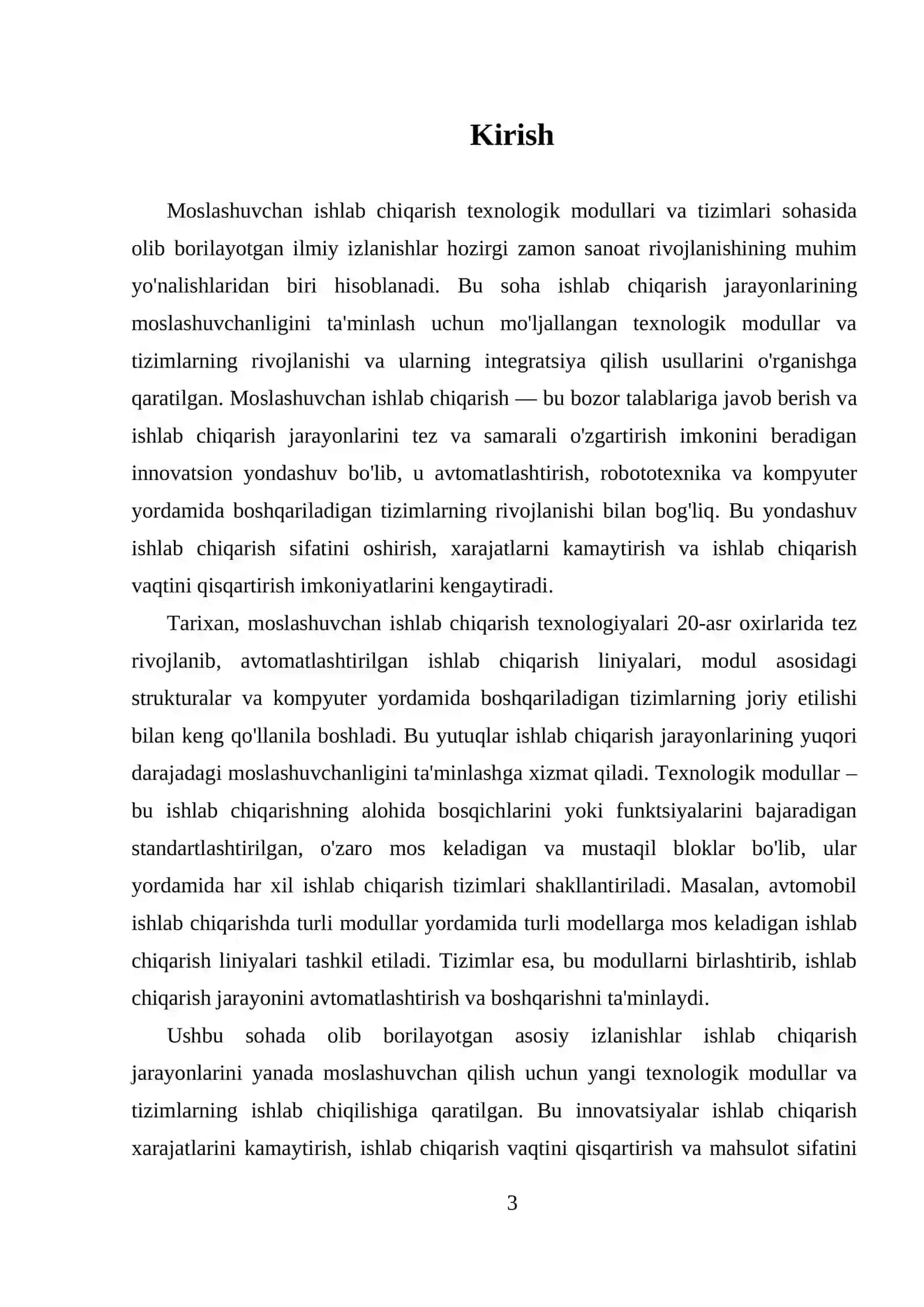 Moslashuvchan ishlab chiqarishning texnologik modullari va tizimlari 3